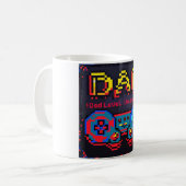 Mug Gamer Niveau Papa Déverrouillé Retro Pixel Art (Devant gauche)