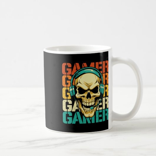 Mug Gamer - Retro Skull Jeu de console Lover Vide (Droite)