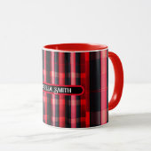 Mug Gamme Abstraite Red Black Plaid (Devant droit)