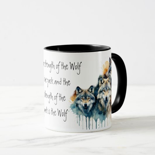 Mug Gamme Inspirational Wolf Citation Force Pack (Devant droit)