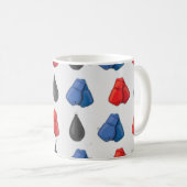 Mug Gants de boxe motif sans couture (Devant droit)