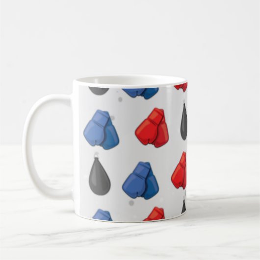 Mug Gants de boxe motif sans couture (Gauche)