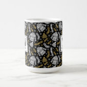 Mug Gants de pull de Noël Flocons de neige Monogramme (Centre)