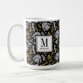 Mug Gants de pull de Noël Flocons de neige Monogramme (Gauche)