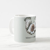 Mug Gants verts Noël enneigé Cônes de pin (Devant gauche)