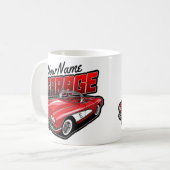 Mug Garage de voiture de sport classique rouge C1 pers (Devant gauche)