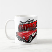 Mug Garage de voiture de sport classique rouge C1 pers (Gauche)