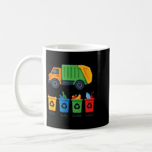Mug Garbage Day Recycling Truck Kids Boys Toddlers Gir (Gauche)