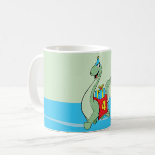 Mug Garçon, 4e anniversaire Dinosaur