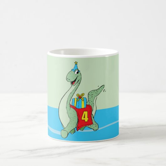 Mug Garçon, 4e anniversaire Dinosaur (Centre)