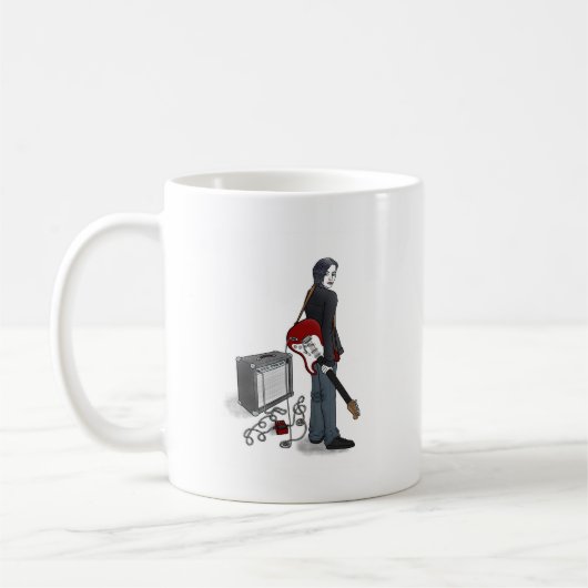 Mug garçon avec guitare effiloche (Gauche)