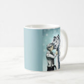 Mug Garçon avec tigre blanc (Devant droit)