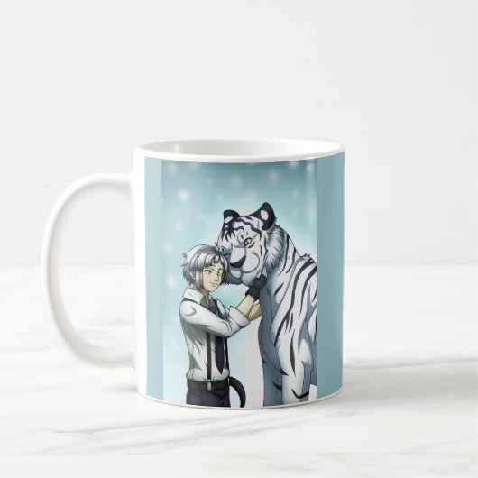 Mug Garçon avec tigre blanc (Gauche)
