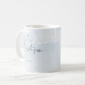 Mug Garçon baptême aquarelle bleue (Devant gauche)
