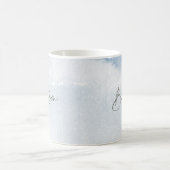 Mug Garçon baptême aquarelle bleue (Centre)