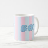 Mug Garçon bleu avec bandes roses (Devant droit)