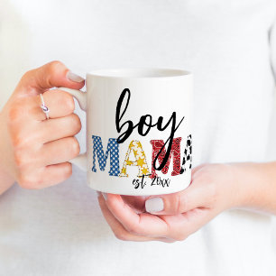 Mug Garçon coloré Mama Est Date Fils Noms Pays Maman