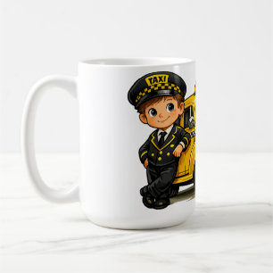 Mug Garçon Conducteur de Taxi Rétro avec T-Shirt de Vo