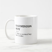 Mug Garçon de badminton Nom Définition Volant Badminto (Gauche)