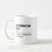 Mug Garçon de badminton Nom Définition Volant Badminto (Gauche)