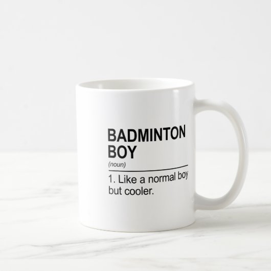 Mug Garçon de badminton Nom Définition Volant Badminto (Droite)
