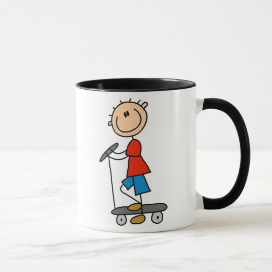Mug Garçon de bâton sur le scooter (Droite)