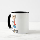Mug Garçon de bâton sur le scooter (Devant gauche)