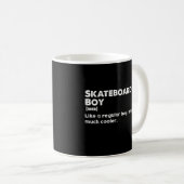 Mug Garçon de planche à roulettes Définition drôle Pla (Devant droit)