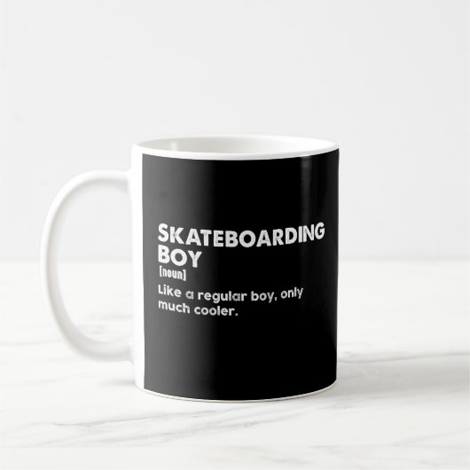 Mug Garçon de planche à roulettes Définition drôle Pla (Gauche)