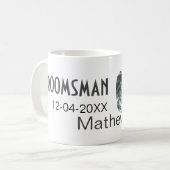 Mug Garçon d'honneur ajouter nom date année gris col n (Devant gauche)