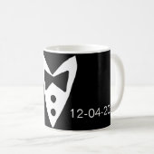 Mug garçon d'honneur ajoutez nom année nœud papillon n (Devant droit)