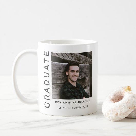 Mug Garçon diplômé photo moderne (Avec donut)