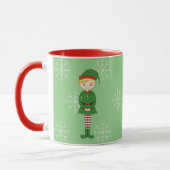Mug Garçon Elf illusima Noël Flocons de Neige Vert Cla (Gauche)