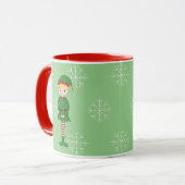 Mug Garçon Elf illusima Noël Flocons de Neige Vert Cla (Devant gauche)