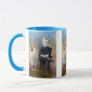 Mug Garçon et poulet Steampunk Halloween vintage