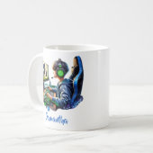 Mug Garçon jouant à des jeux vidéo avec des écouteurs (Devant gauche)
