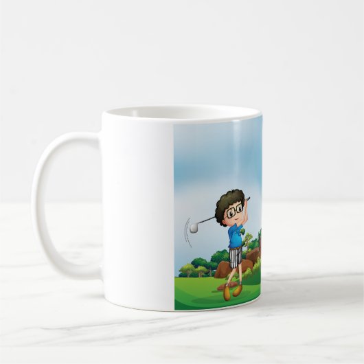Mug Garçon jouant au golf (Gauche)