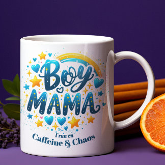 Mug Garçon Mama Funny Modern Blue Cadeau Pour Maman De