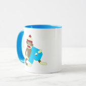 Mug Garçon P de monogramme de singe de chaussette (Devant gauche)