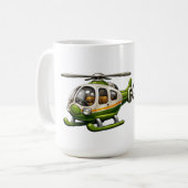 Mug Garçon Pilote d'Hélicoptère Rétro avec Chopper Vin (Devant gauche)