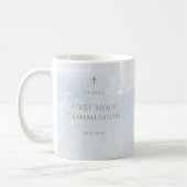 Mug Garçon première communion aquarelle bleue (Gauche)