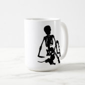 Mug garçon squelette et silhouette de son chat art (Devant droit)