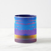 Mug Garçon sur la plage, regardant la lune (Centre)