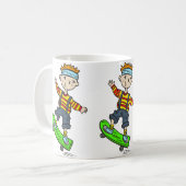 Mug Garçon sur la planche à roulettes (Devant gauche)
