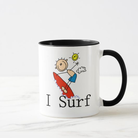 Mug Garçon sur planche de surf (Droite)