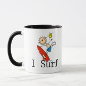 Mug Garçon sur planche de surf (Gauche)