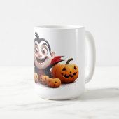 Mug Garçon Vampire Heureux Avec Des Citrouilles D'Hall (Devant droit)