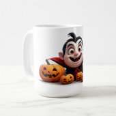 Mug Garçon Vampire Heureux Avec Des Citrouilles D'Hall (Devant gauche)