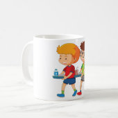 Mug Garçons adorables transportant des plateaux alimen (Devant gauche)