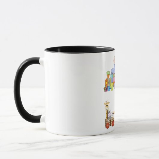 Mug Garçons avec pépinière train Giraffe et Wagon (Gauche)